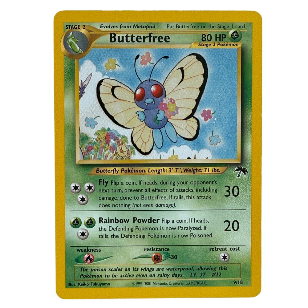 Pokémon TCG Butterfree 09/18 Southern Islands 2001 Non Holo Vintage Card LP-EX